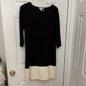 Elegant Black and Cream Dress